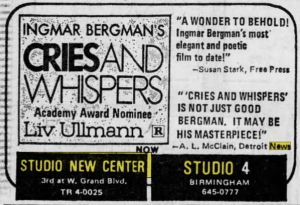 New Center Cinema - Jun 08 1973 Article (newer photo)